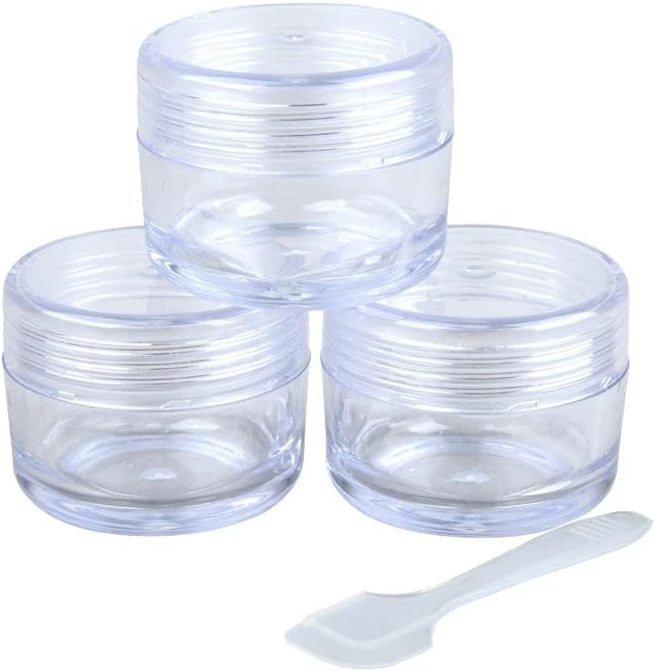 Daiso Cream Case With Spatula, Clear (3 Pcs) - 22 G - Image 2